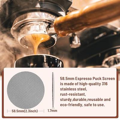 58mm Espresso Coffee Tamper & Stirrer Set - Wooden-Handle Spring-loaded  Calibrated Tamper with Premium Stainless Steel Base for Espresso Machine