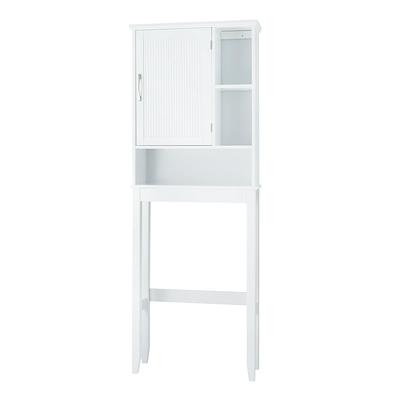Dracelo 12.6 in. W x 6.1 in. D x 12.2 in. H White 2 Tier Bathroom Over The Toilet Storage Shelf with Wall Mounting Design