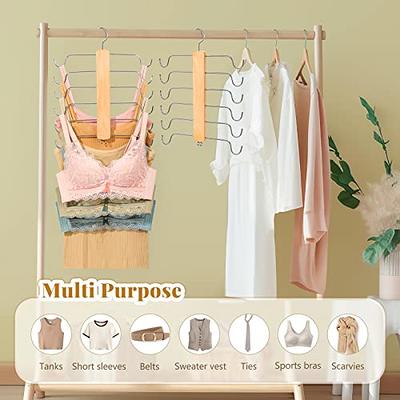 Tank Top Hanger, Wood Bra Organizer for Closet, 360° Rotating Bra Hanger -  Space Saving, Closet Organizer for Bras, Camisoles