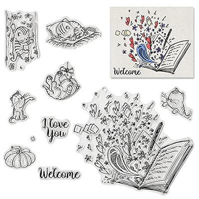 Magic Book Clear Stamps for Card Making, Cats Animal Clear Rubber