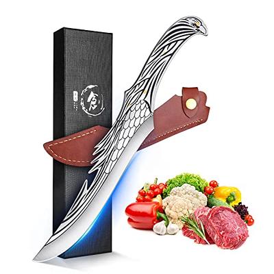 COOCRAFT Knife Set, Kitchen Knife Set Knife Sets for Kitchen with Block and Built-in Sharpener, 24pc Block Knife Set with 6 Steak Knives and 9