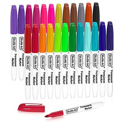 Buecs Permanent Markers, 60 Count Ultra Fine Point Black Permanent Markers,  Works on paper, Plastic, Stone, Glass, Metal