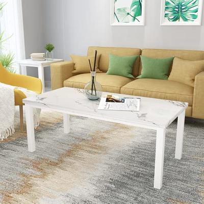 Lamerge Coffee Table Set of 3, Rectangular Coffee Table & 2 Accent