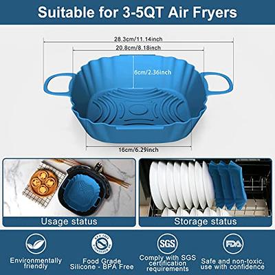 2/3Pcs Air Fryer Silicone Basket Airfryer Oven Silicone Tray Reusable  Resistant BPA-Free Replacemen Grill Pan Kitchen Accessorie