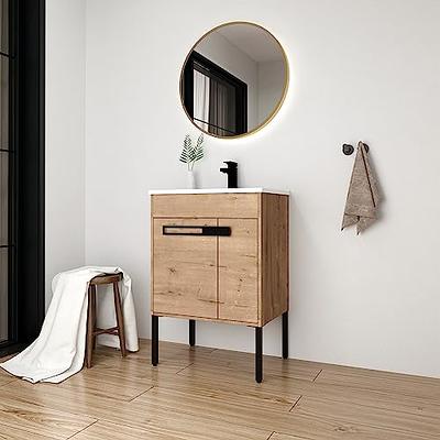 24'' Modern Bathroom Vanity with Top Sink with 2 Doors Single Sink