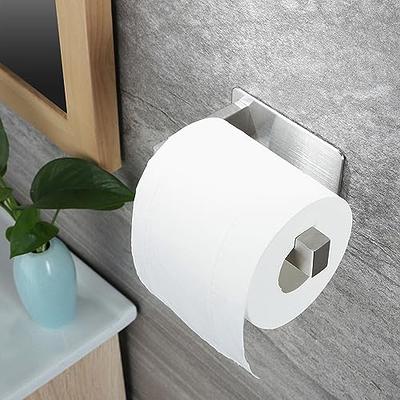 YIGII Adhesive Toilet Paper Holder - MST001 Self Adhesive Toilet Roll  Holder for Bathroom Kitchen Stick on Wall Stainless Steel Brushed