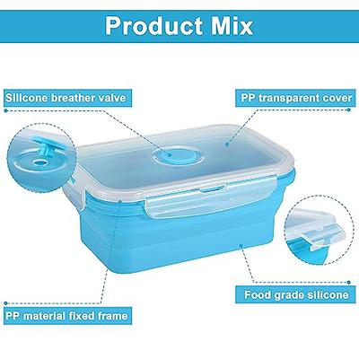 Silicone Food Storage Containers with Lids, Collapsible Meal Prep