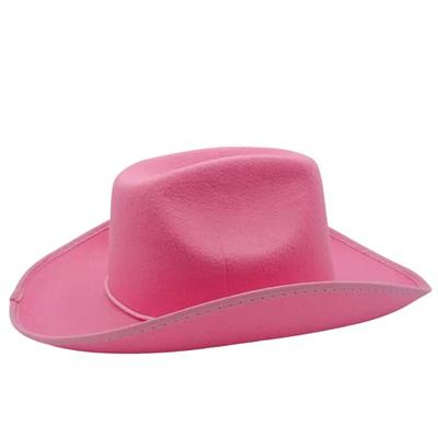 JUSTOTRY Felt Cowboy Hat for Women Men Wide Brime Cowgirl Hats for Girl  Dress up Disco Party (Black) at  Women's Clothing store