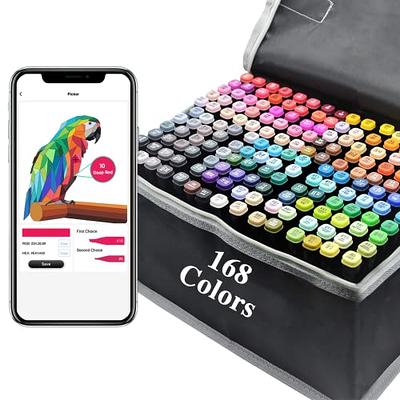 Vokiuler Alcohol Markers,168 Colors Art Markers with App for Coloring, Dual  Tip Markers for Kids Adult Painting Sketching Drawing with Travel Case  Christmas Gift Idea - Yahoo Shopping