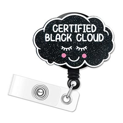 ERHACHAIJIA Certified Black Cloud Retractable Black Glitter Badge