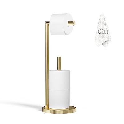 Better Homes & Gardens Free-Standing Toilet Paper Roll Holder, Satin Nickel Finish, Size: 7.68 inch x 7.48 inch x 21.4 inch