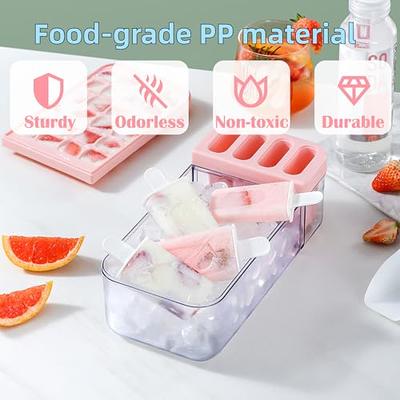 2 Pack Popsicle Molds Sets, Reusable Ice Pop Molds Trays, Durable DIY  Popsicles Tray Holders