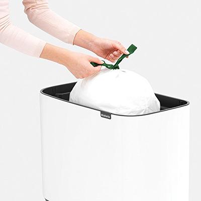 Brabantia Bo 9 Gallon Dual Compartment White Steel Rectangular