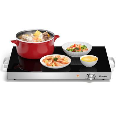 Costway 2 PCS Electric Food Warmer Stainless Steel Tray Adjustable  Temperature Control