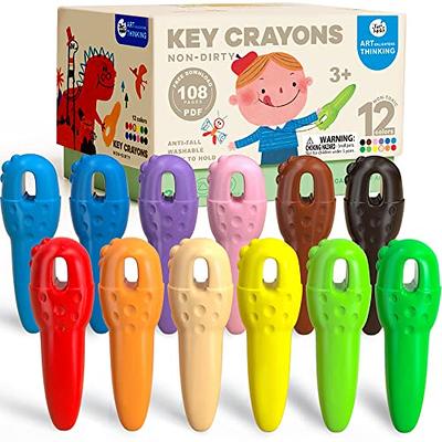 Lebze Toddler Crayons, 24 Colors Non Toxic Crayons for Kids Ages 2-4, Easy  to Hold Jumbo Crayons for Kids, Safe for Babies and Children Flower Monaco