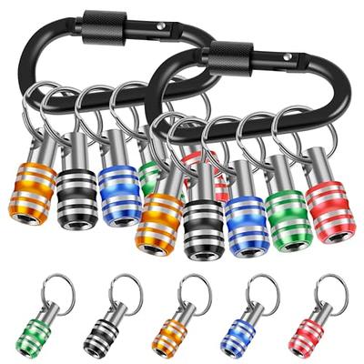 Upgrade 6 Pcs Bit Holder With Black Carabiner 1/4 inch Hex Shank