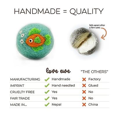 Handmade Felt Balls made from New Zealand Wool, Non-Toxic Bright Colors,  Eco-friendly Cat Toys