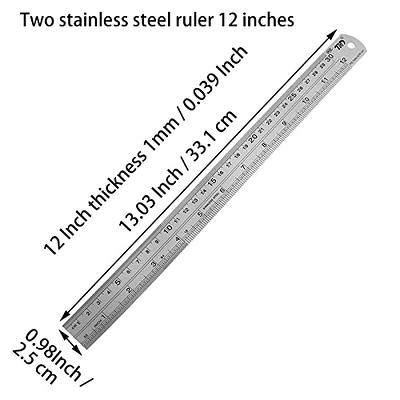 Steel Ruler School Office 20cm Metal Drawing Measuring 1 Pieces