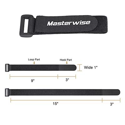 Masterwise Reusable Cinch Straps, Cable Ties Adjustable Multi