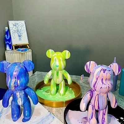 HANDA 13.4 inch DIY Painting Teddy Bear Violent Bear Kit Set Fluid Painting  Creative Home Decorations Handmade Doll Figurine Toys Gift for Birthday