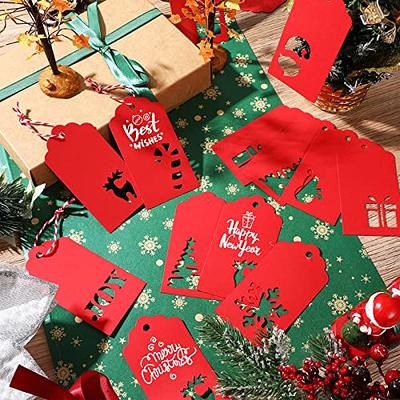 Christmas Gift Tags Stickers,Self Adhesive Gift Tags Stickers,Decorative  Kraft Color Stickers for Holiday Presents,120Pcs Gift Tags for Christmas