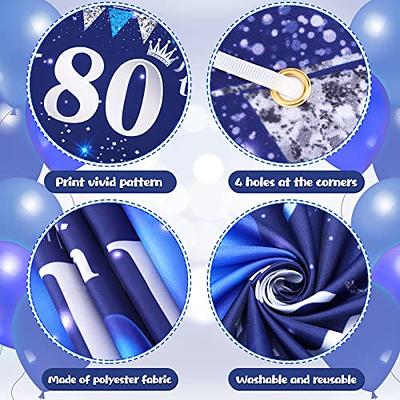 Navy Blue Silver Happy Birthday Party Decorations Set for Men Boys Women  Girls, Banner, Crown Balloon