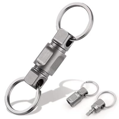 6Pieces Heavy Duty Self Auto Lock Carabiner Swivel Rotating Rings Outdoor  Keychain Hooks D Shaped Twist