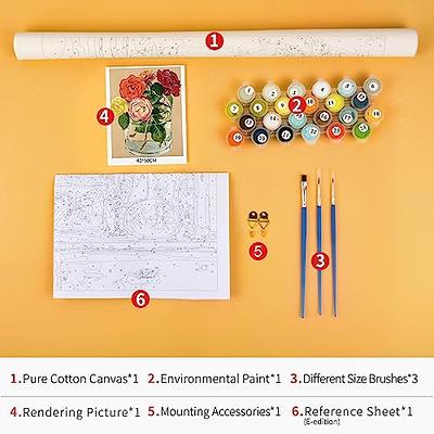 TUMOVO Floral Paint by Numbers for Adults Beginner Vase Paint Kits