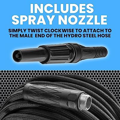 Pocket Hose Silver Bullet 100 ft Turbo Shot Nozzle Multiple Spray Patterns  Expandable Garden Hose 3/4 in Solid Aluminum Fittings Lead-Free Lightweight  and No-Kink, Black : : Patio, Lawn & Garden