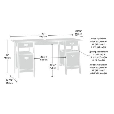 Sauder Edge Water 59 W Computer Desk Estate Black - Office Depot