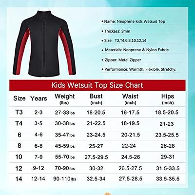 REALON Kids Wetsuit Top Jacket for Boys Girls Toddler Youth, Children's Wet  Suit Shirt Neoprene 3mm Long Sleeve Front Zipper Swimsuit for Swimming  Surfing Dive Snorkeling Water Sports - Yahoo Shopping