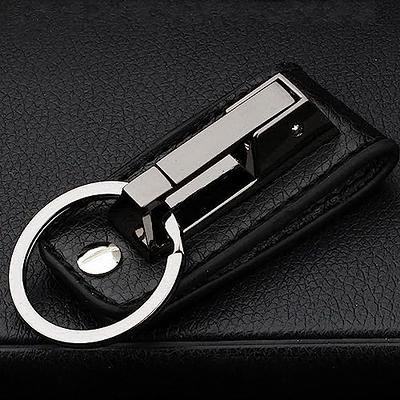 Leather Belt Loop Keychain Clip Leather Belt Key Holder Key Chains Keyring  with 2 Key Rings Hooks Heavy Duty Gift for Men Silver - Yahoo Shopping