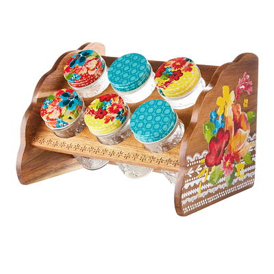 The Pioneer Woman Wildflower Whimsy Six Jar Spice Rack Yahoo