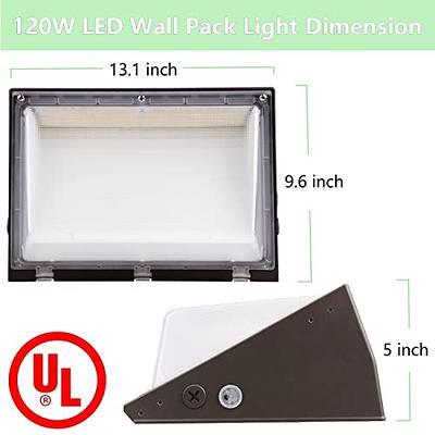 120W LED Wall Pack Light Fixture with Dusk to Dawn, 5000K Daylight  Commercial Outdoor Lighting, 0-10V Dimmable 16800LM 600-800W HPS/HID  Equiv., UL/DLC Waterproof LED Flood Security Light for Warehouse - Yahoo  Shopping