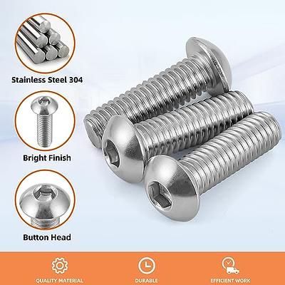 M8-1.25 x 20mm Socket Head Cap Screws, Allen Socket Drive, Stainless Steel  18-8, Full Thread, Bright Finish, Machine Thread, 25 PCS