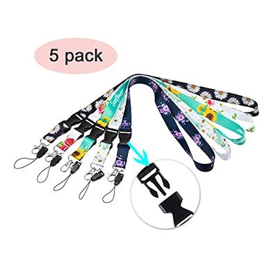  EcoVision Pack of 2 Wrist and Neck Lanyards for ID Badges,  Wristlet Keychain Holder Car Key Lanyard for Women and Men : Office Products