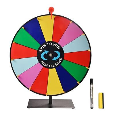 iElyiEsy 18 Inch Spinning Wheel for Prize 14 Slots Tabletop Prize Wheel  Spinner with Stand, Dry Erase Marker and Eraser for Trade Show Carnival  Party