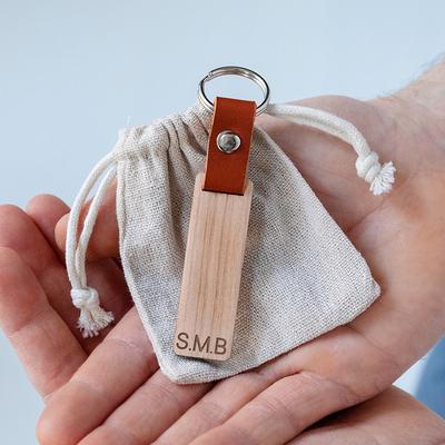 Personalised Initial Keyring For Men - Unique Birthday Gift Him