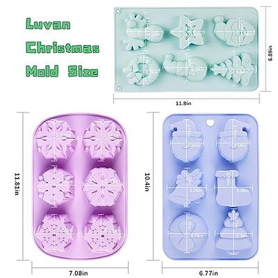 Luvan 6Pcs Christmas Silicone Molds, Large Christmas Chocolate Molds Baking  Mold for Mini Cakes, Jello, Candy and Candles,15 Christmas models Cake  Handmade Soap Candles with Shape of Christmas Tree - Yahoo Shopping