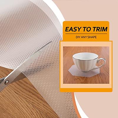 Kitchen Shelf Liner Non-Slip Cabinet Liner 12 in x 20 ft Washable Refrigerator Liners Oil-proof Drawer Liners for Kitchen Dining Transparent