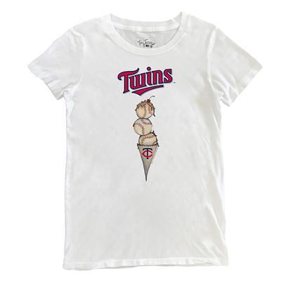 Women's Tiny Turnip White Detroit Tigers Blooming Baseballs T