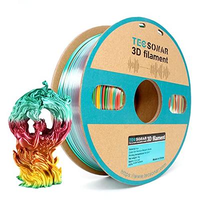 AMOLEN 3D Printer Filament, Silk PLA Filament 1.75mm, Shiny Cosmic Rainbow  PLA, Gradient Colors Change Fast Printing PLA for Most FDM 3D Printer, 3D