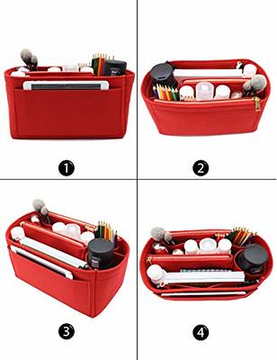 Felt Purse Insert Handbag Organizer Bag in Bag Organizer with Zipper Wallet  Bag Bottle Holder 8023 Red M - Yahoo Shopping