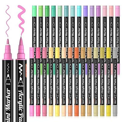 12 Colors Paint Pens Paint Markers Dual Tip, Premium Acrylic Paint Markers  for Wood, Canvas, Stone, Rock Painting, Glass, Ceramic Surfaces, Acrylic  Dot Markers Pen For DIY Crafts Making Art Supplies