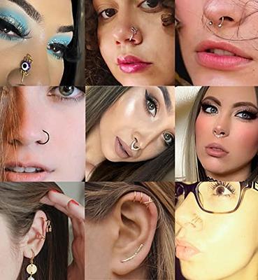 Nose Jewelry Nose Cuff Non Piercing Faux Nose Rings Hoop Fake Piercings  Adjustable Clip On Nose Cuff for Women Men Copper Jewelry 