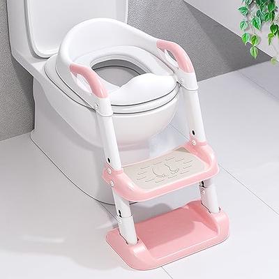 Kylinton® Potty Training Seat with Step Stool Ladder, Foldable Toddler Potty  Seat for Toilet 2 in 1 Potty Training Toilet for Kids, Splash Guard  Comfotable and Anti-Slip Pad for Boys Girls, Blue 