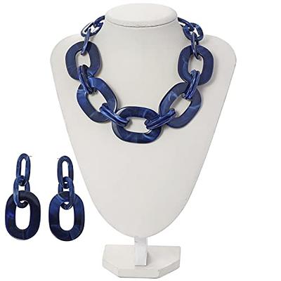 Zara | Jewelry | Zara Navy Blue Chunky Necklace With Colourful Stones Gems  And Crystals | Poshmark