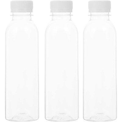 5pcs Plastic Juice Bottles, Clear Bulk Beverage Container, Leak