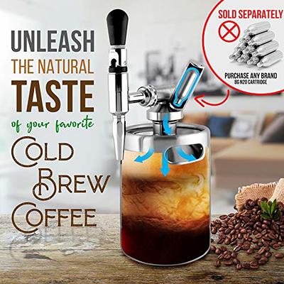 TMCRAFT 64oz Nitro Cold Brew Coffee Maker, Home Brew Coffee Keg with Stainless Steel Stout Creamer Faucet & Pressure Relievin