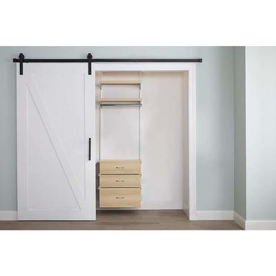 Everbilt Genevieve 6 ft. Gray Adjustable Closet Organizer Double and Long Hanging Rods with Shoe Rack and 5 Shelves
